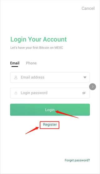 برای تأیید هویت MEXC از طریق اپلیکیشن نیاز به‌حساب کاربری دارید